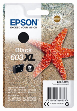 Epson inkoustová náplň/ C13T03A14010/ 603XL/ Expression Home XP-2100/ XP-3100/WF-2850DWF/ černá