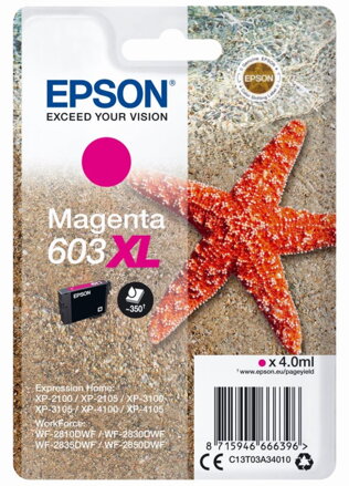 Epson inkoustová náplň/ C13T03A34010/ 603XL/ Expression Home XP-2100/ XP-3100/WF-2850DWF/ červená