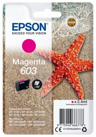 Epson inkoustová náplň/ C13T03U34010/ 603/ Expression Home XP-2100/ XP-3100/WF-2850DWF/ červená