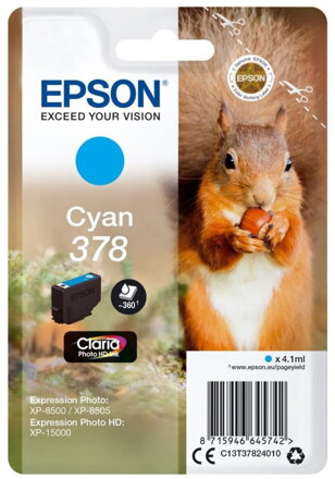 Epson inkoustová náplň/ C13T37824010/ 378 Claria Photo HD/ Expression Photo HD XP-15000/ modrá