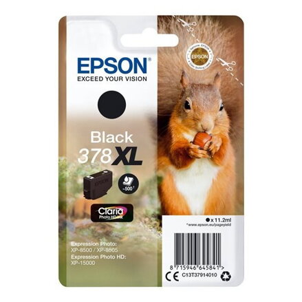 Epson inkoustová náplň/ C13T37914010/ 378 XL Claria Photo HD/ Expression Photo HD XP-15000/ černá