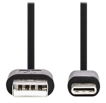 NEDIS kabel USB 2.0/ zástrčka USB-C - zástrčka USB-A/ černý/ 1m