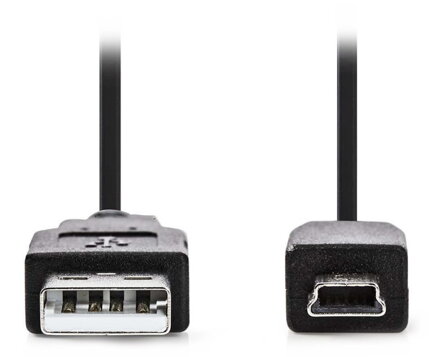 NEDIS kabel USB 2.0/ zástrčka A - 5pinová zástrčka mini USB/ černý/ blistr/ 2m