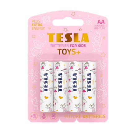 TESLA TOYS+ GIRL alkalická baterie AA (LR06, tužková, blister) 4 ks