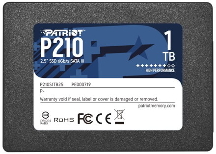 PATRIOT P210 1TB SSD / 2,5" / Interní / SATA 6GB/s / 7mm