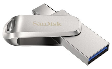 SanDisk Ultra Dual Drive Luxe USB-C 64GB / USB 3.0 Typ-C /  USB 3.0 Typ-A / stříbrný