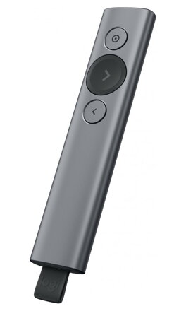 Logitech prezentér SPOTLIGHT PLUS/ bezdrôtový/ Bluetooth/ šedý