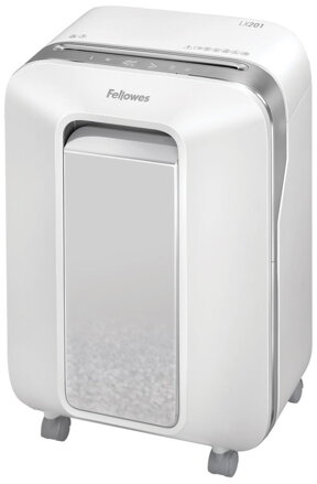 FELLOWES skartovač LX 201/ křížový řez 2x12mm/ objem koše 22 l/ stupeň utajení typ 3 - tajné/ bílý