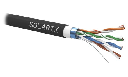 Solarix inštalačný kábel CAT5E FTP PVC + PE FCA dvojitý plášť 305m / cievka