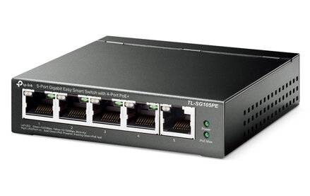 TP-Link TL-SG105PE / 5-portový PoE switch / 4x PoE +