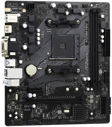 ASRock A520M-HDV / AMD A520 / AM4 / 2x DDR4 DIMM / M.2 / D-Sub / DVI-D / HDMI / mATX