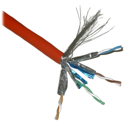 PLANET kabel FTP, drát, Cat 6A, 4p, 500MHz, LS0H, stíněný každý pár, Planet Elite, oranžový, Dca, metráž