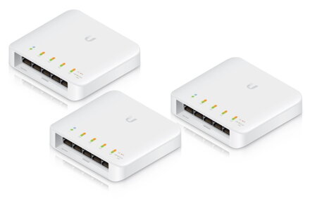 UBNT UNIFEM Switch usw Flex - 5x Gbit RJ45, 1x PoE In 802.3bt, 4x PoE Out 802.3af / at, vonkajšie - sada 3ks