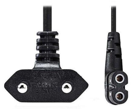 NEDIS napájecí kabel EURO/ zástrčka (úhlová) - konektor IEC-320-C7 (úhlový, levý)/ černý/ 2m