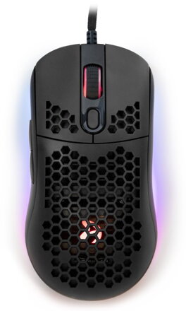 AROZZI herná myš FAVO Ultra Light Black/ drôtová/ 16.000 dpi/ USB/ 7 tlačídiel/ RGB/ čierná