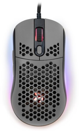 AROZZI herná myš FAVO Ultra Light Black-Grey/ drôtová/ 16.000 dpi/ USB/ 7 tlačídiel/ RGB/ čiernošedá