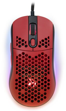 AROZZI herná myš FAVO Ultra Light Black-Red/ drôtová/ 16.000 dpi/ USB/ 7 tlačídiel/ RGB/ čiernočervená