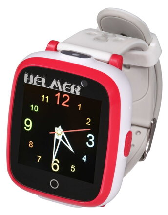 HELMER detské smart hodinky KW 802/ 1.54" TFT/ dot. display/ IP66/ 2x foto/ video/ volanie/ 6 her/ MP3/ CZ/ červeno-biele