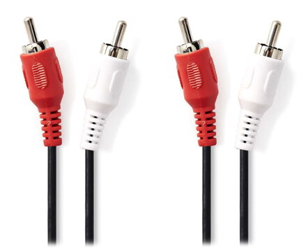 NEDIS stereo audio kabel RCA/ 2× zástrčka RCA - 2× zástrčka RCA/ černý/ 5m