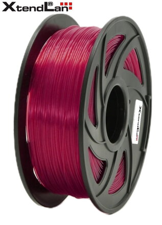 XtendLAN PLA filament 1,75mm priehľadný červený 1kg