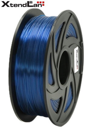 XtendLAN PLA filament 1,75mm priehľadný modrý 1kg