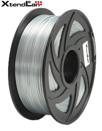 XtendLAN PLA filament 1,75mm lesklá strieborná 1kg