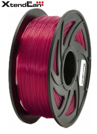 XtendLAN PETG filament 1,75mm priehľadná červená 1kg
