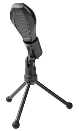 NEDIS stolní všesměrový mikrofon/ duální kondenzátor/ s tříramenným stojanem/ USB/ citlivost -38dB/ černý