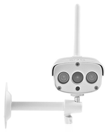 NEDIS IP kamera/ vonkajšia/ IP67/ Wi-Fi/ 1080p/ PIR senzor/ IR až 15 m/ LAN/ microSD/ Cloud/ Android/ iOS/ adaptér/ biela