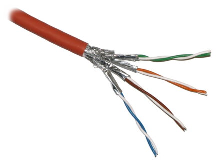 PLANET Elite kabel FTP, drát, Cat 6A, 4p, 500MHz, LS0H, stíněný každý pár, oranžový, Dca, balení 500m B2ca-s1a,d1,a1
