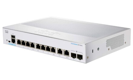 Cisco CBS250-8T-E-2G-EU 8-port GE Smart Switch, 8x GbE RJ-45, 2x 1G Combo, Ext PS