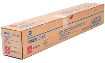 Konica Minolta originální toner TN221M, purpurová, 21000str., A8K3350, Konica Minolta Bizhub C227, C287