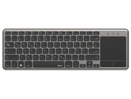 HAMA klávesnice KW-600T/ bezdrátová/ 2,4GHz/ touchpad/ pro Smart TV/ nano USB/ CZ+SK/ černá