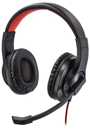 HAMA headset PC stereo HS-USB400/ drátová sluchátka + mikrofon/ USB/ citlivost 100 dB/mW/ černý