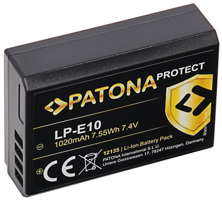 PATONA baterie pro foto Canon LP-E10 1020mAh Li-Ion Protect