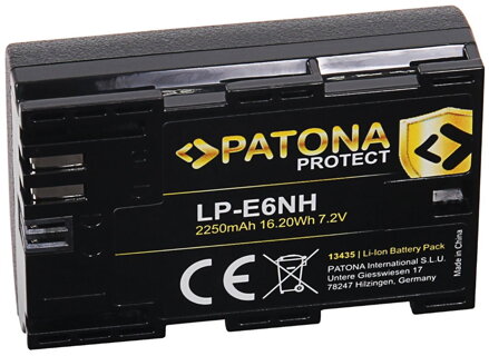 PATONA baterie pro foto Canon LP-E6NH 2250mAh Li-Ion Protect EOS R5/R6