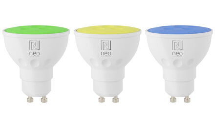 IMMAX NEO SMART sada 3x žárovka LED GU10 6W RGB+CCT barevná a bílá, stmívatelná, Wi-Fi