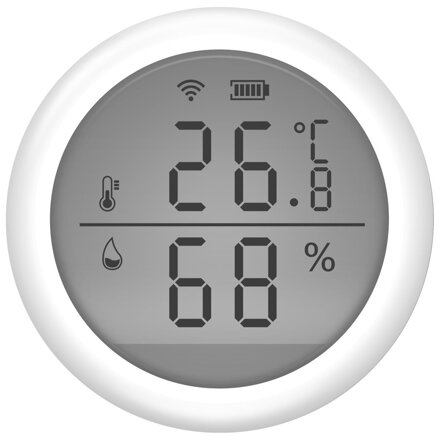 UMAX Smart senzor teploty a vlhkosti U-Smart Temperature and Humidity Sensor/ Wi-Fi/ Android/ iOS/ CZ app/ biely