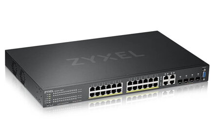 ZyXEL GS2220-28HP 24-port GbE L2 PoE switch, GbE Uplink, NCC Pro pack licence na 1 rok