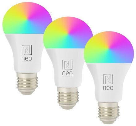 IMMAX NEO LITE SMART sada 3x žárovka LED E27 11W RGB+CCT barevná a bílá, stmívatelná, Wi-Fi