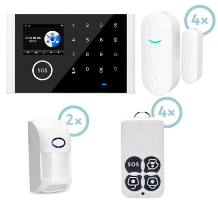 XtendLan Zabezpečovací ústředna/ GSM/ WiFi/ 433MHz/ baterie/ LCD/ Tuya podpora/ KIT