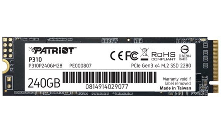 PATRIOT P310 240GB SSD / Interní / M.2 PCIe Gen3 x4 NVMe 1.3 / 2280