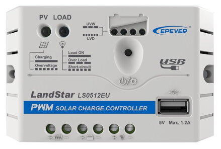 EPEVER LS0512EU solárny PWM regulátor 12V, 5A, vstup 30V
