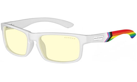 GUNNAR Kancelárske/herné okuliare ENIGMA PRIDE - LIMITED EDITION WHITE * jantárové skla * BLF 65 * GUNNAR focus