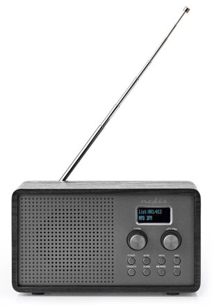 NEDIS stolní rádio/ DAB+/ FM/ 1.3 "/ napájení z baterie/ digitální/ 4.5 W/ budík/ černé