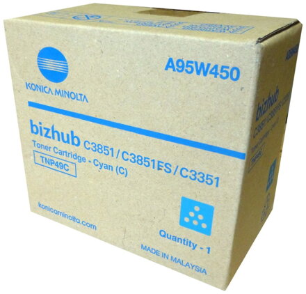 Konica Minolta toner A95W450, cyan, 12000str., TNP-49C, Konica Minolta Bizhub C3351, Bizhub C3851