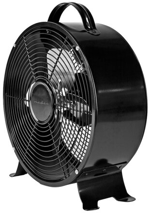 NEDIS stolný ventilátor/ priemer 25 cm/ výkon 20 W/ sieťové napájanie/ 2 rychlosti/ kovový/ čierný