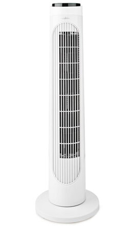 NEDIS stĺpový ventilátor/ výška: 76 cm/ výkon 50 W/ 3 rýchlosti/ dialkové ovládanie/ bielo-čierný