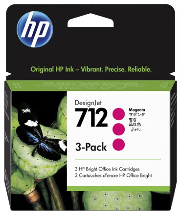 HP 712 Ink. náplň purpurová, trojbalení/ 3ED78A