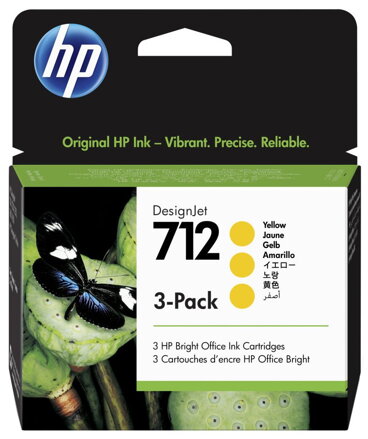 HP 712 Ink. náplň žlutá, trojbalení/ 3ED79A